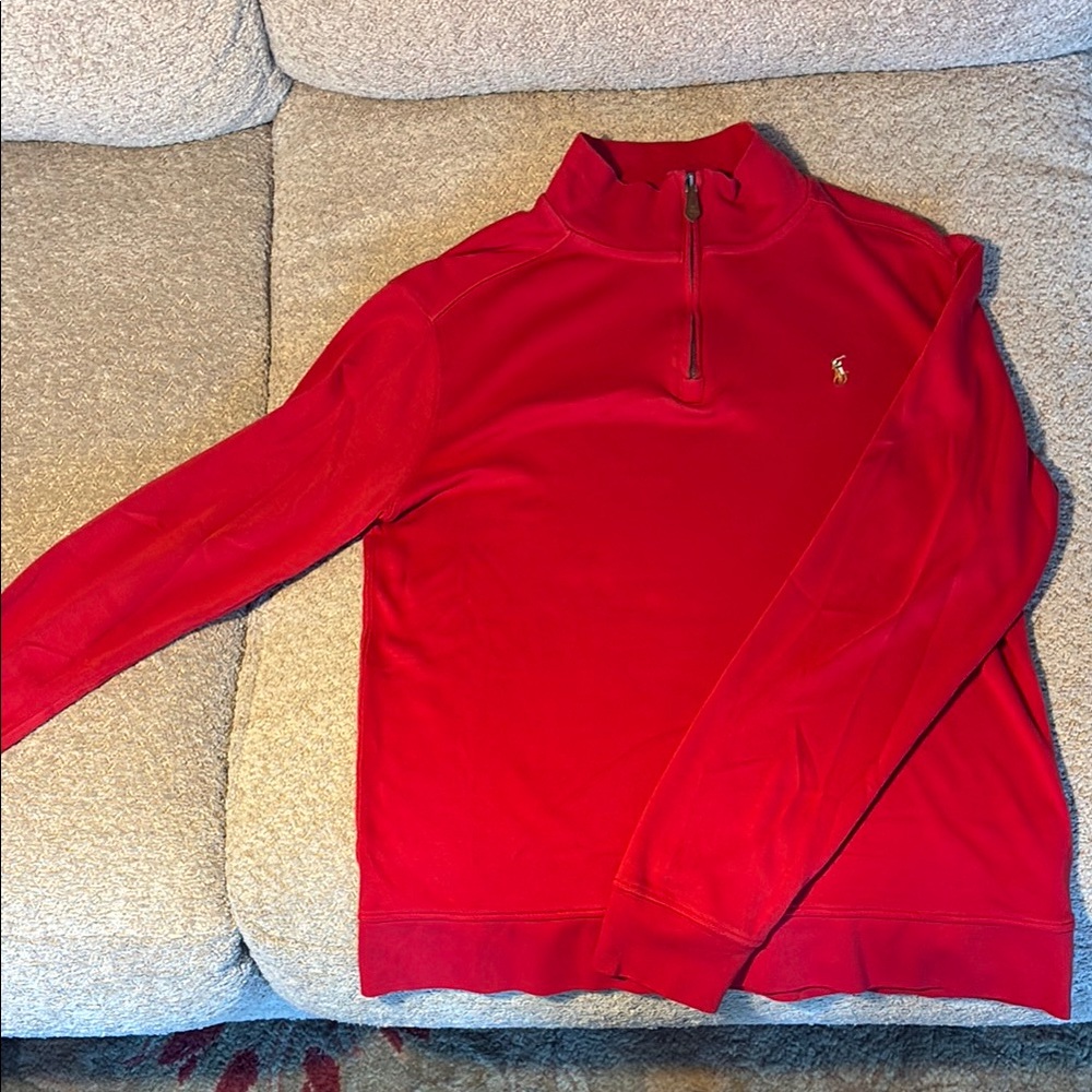 Polo by Ralph Lauren Red Zip Up Sweater